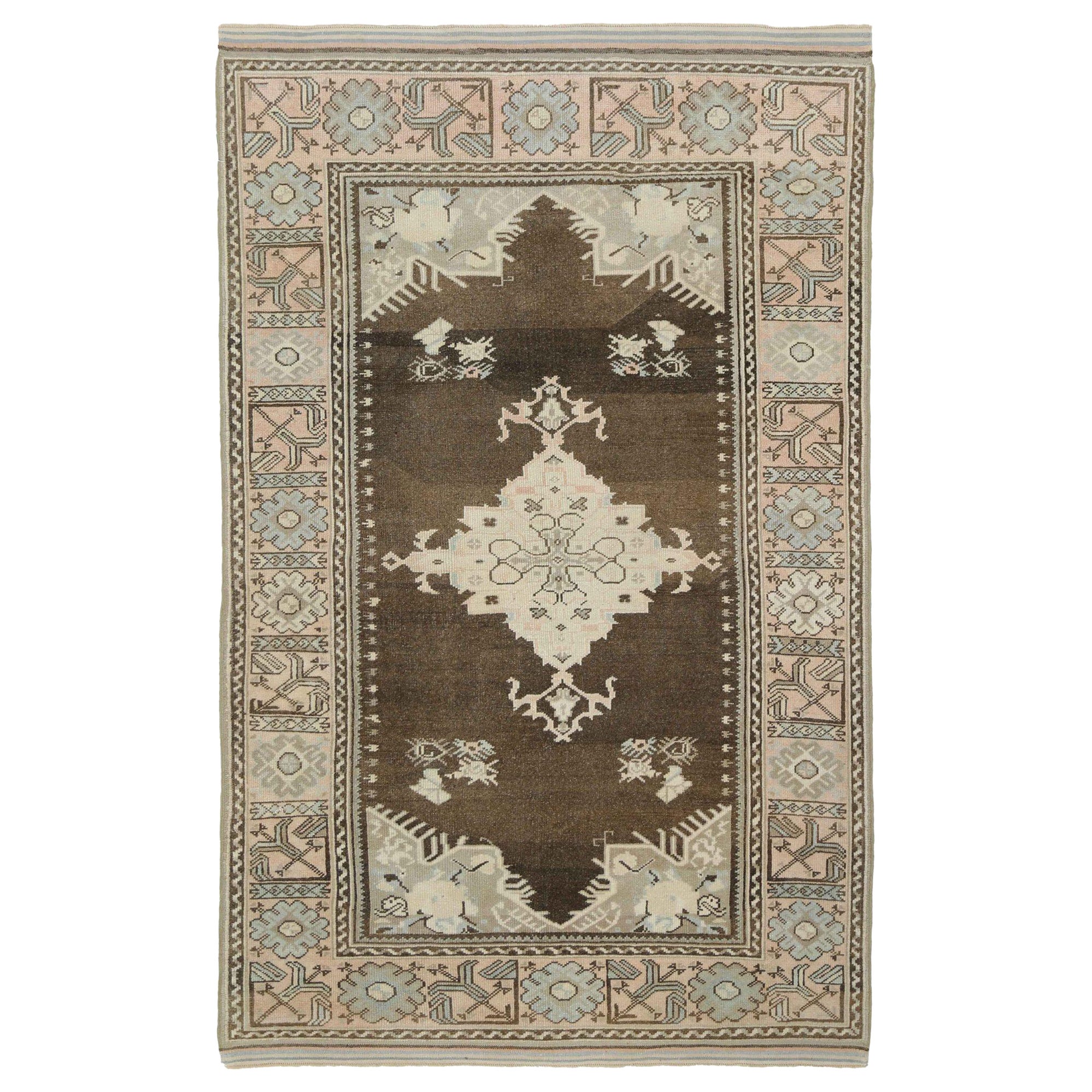 Türkei Anatoly Small Teppich - Wolle Braun Elfenbein Design - 93170