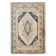 Türkei Anatoly Small Rug - Wolle Brown Elfenbein Navy Blue Design - 93164