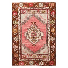 Türkei Anatoly Kleiner Teppich - Wolle Braun Elfenbein Rosa Design - 93176