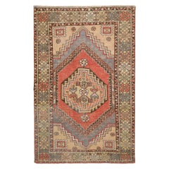 Türkei Anatoly Small Rug - Wolle Blau Braun Elfenbein Rot Design - 93177