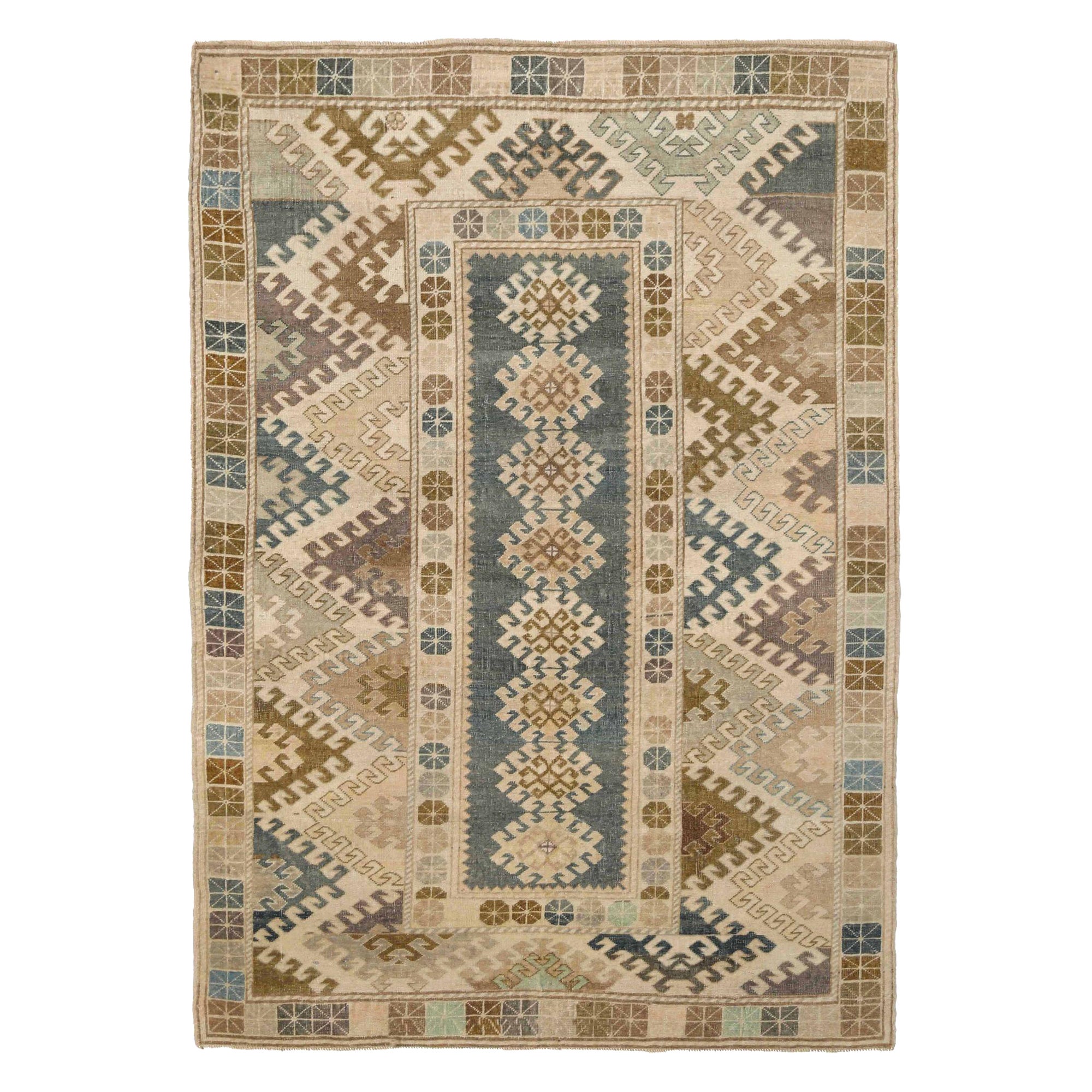 Türkei Anatoly Small Rug - Wolle Braun Grau Elfenbein Design - 93167