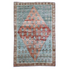 Petit tapis turc Anatoly - Motif bleu rouge en laine - 93221