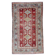 Türkei Anatoly Small Rug - Wolle Blau Elfenbein Rot Gelb Design - 93223