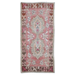 Turkey Anatoly Small Rug - Wool Blue Brown Pink Design - 93227