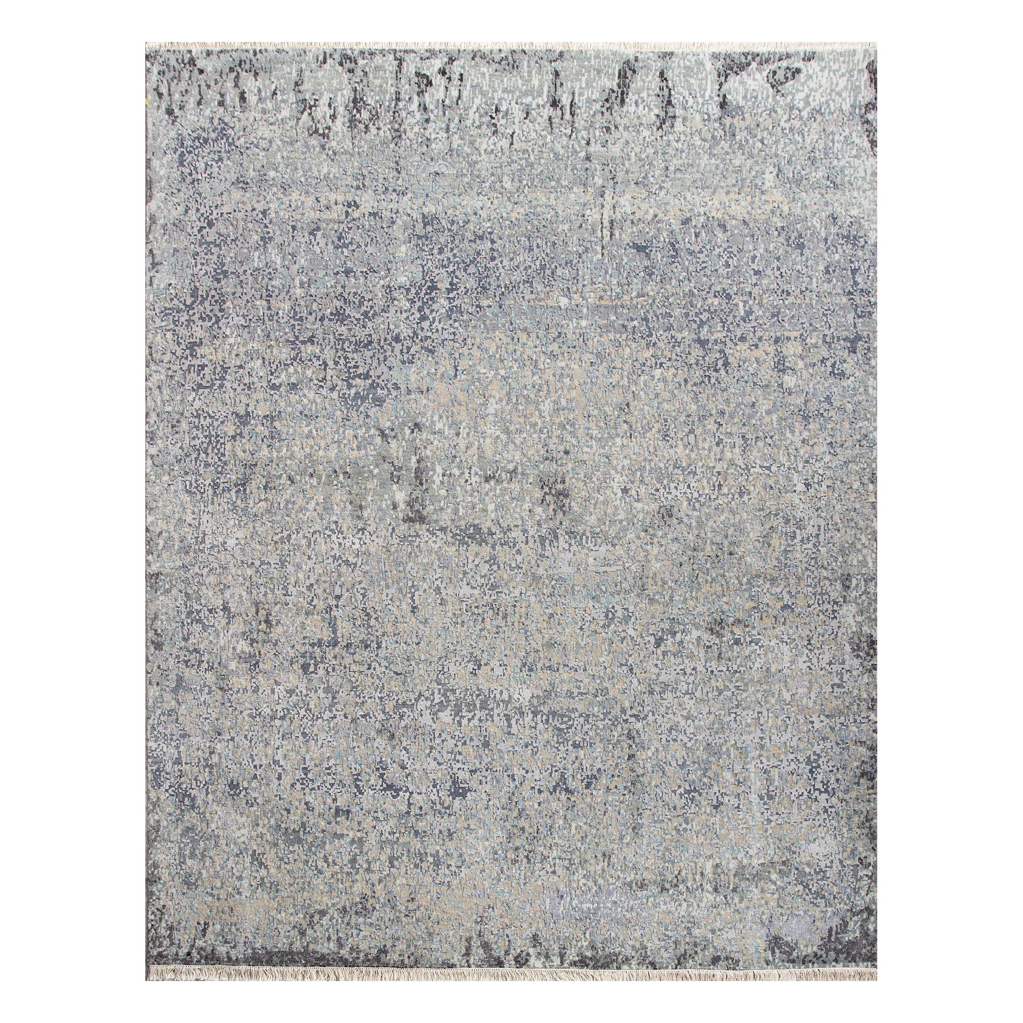 Tappeti Afghanistan - Lana e seta sfumature di grigio / argento - 93306