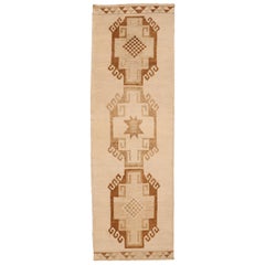 Türkei Anatoly Läufer Teppich - Wolle Braun Elfenbein Design - 93307