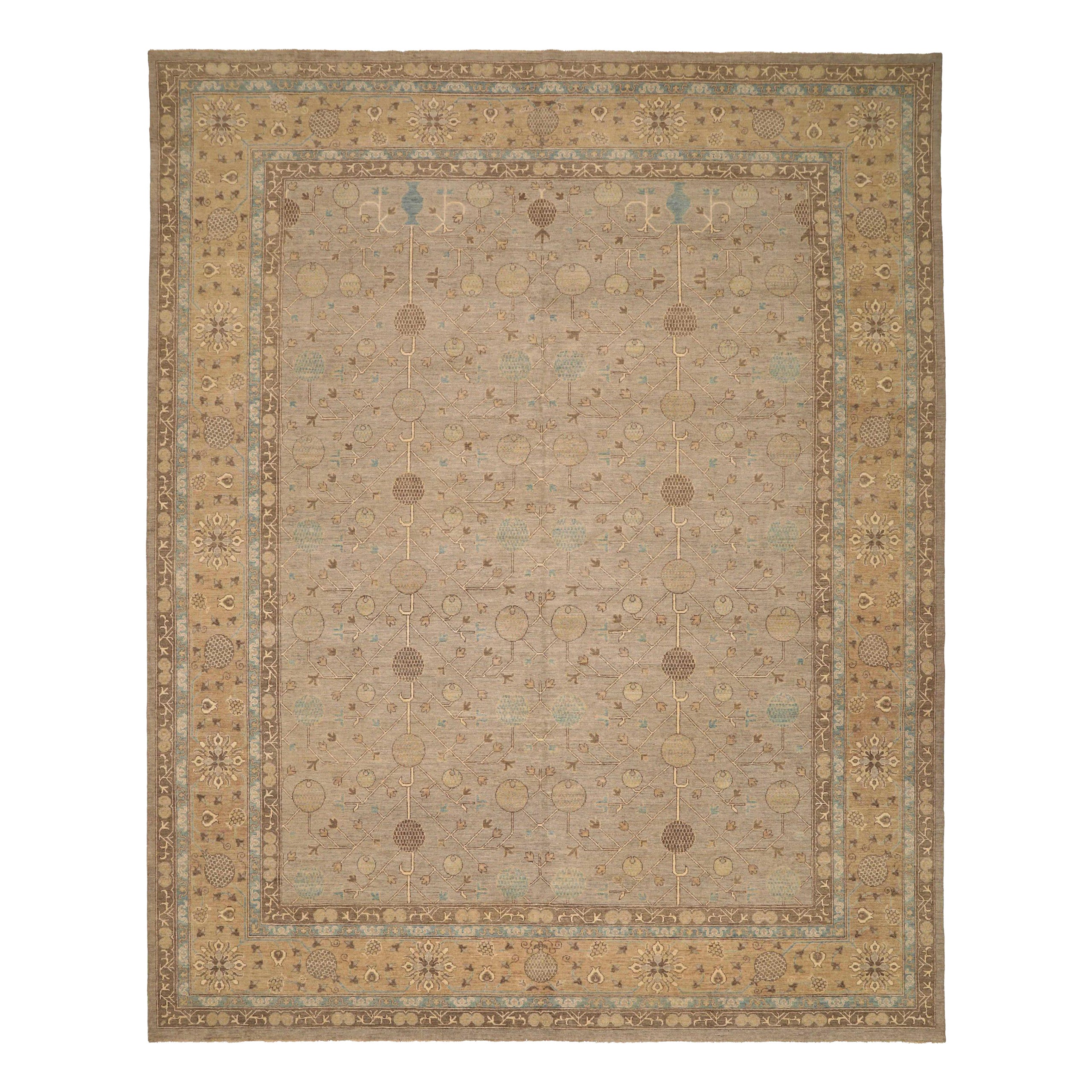 Tappeto Afghanistan Khotan - Lana Marrone Taupe Giallo - 93387