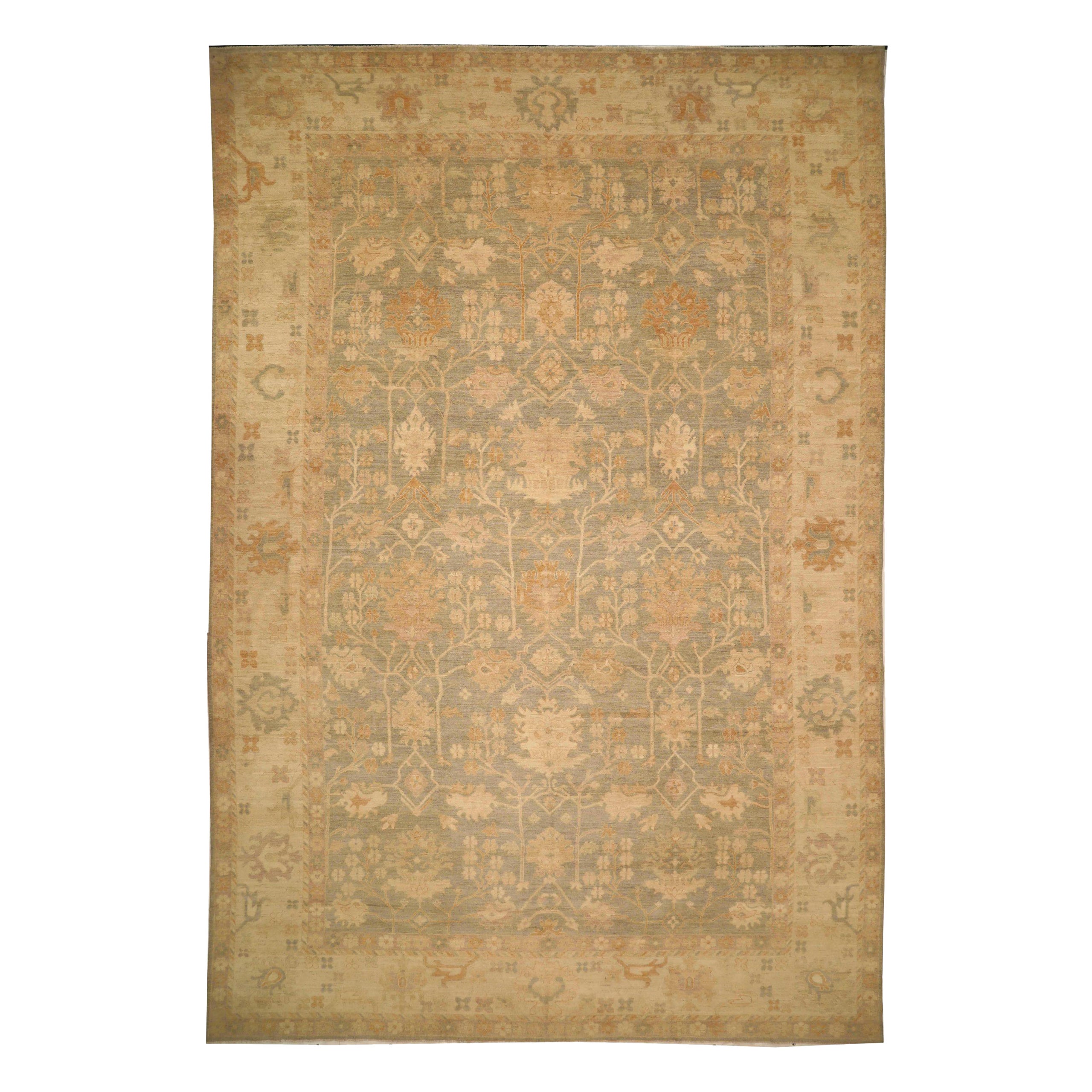 Tappeto Afghanistan Khotan Over Size - Lana Marrone Avorio Design - 93388