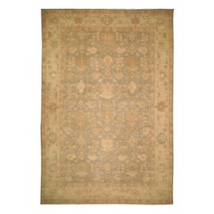 Afghanistan Khotan Over Size Rug - Wool Brown Ivory Design - 93388