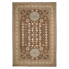 Afghanistan Khotan Over Size Rug - Wool Blue Brown Ivory - 93391