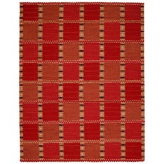 India Swedish Collection Area Rugs - Wool Ivory Red Design - 93423