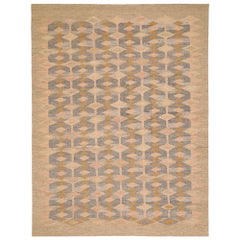 India Swedish Collection Area Rugs - Wool Brown Gray Ivory - 93424