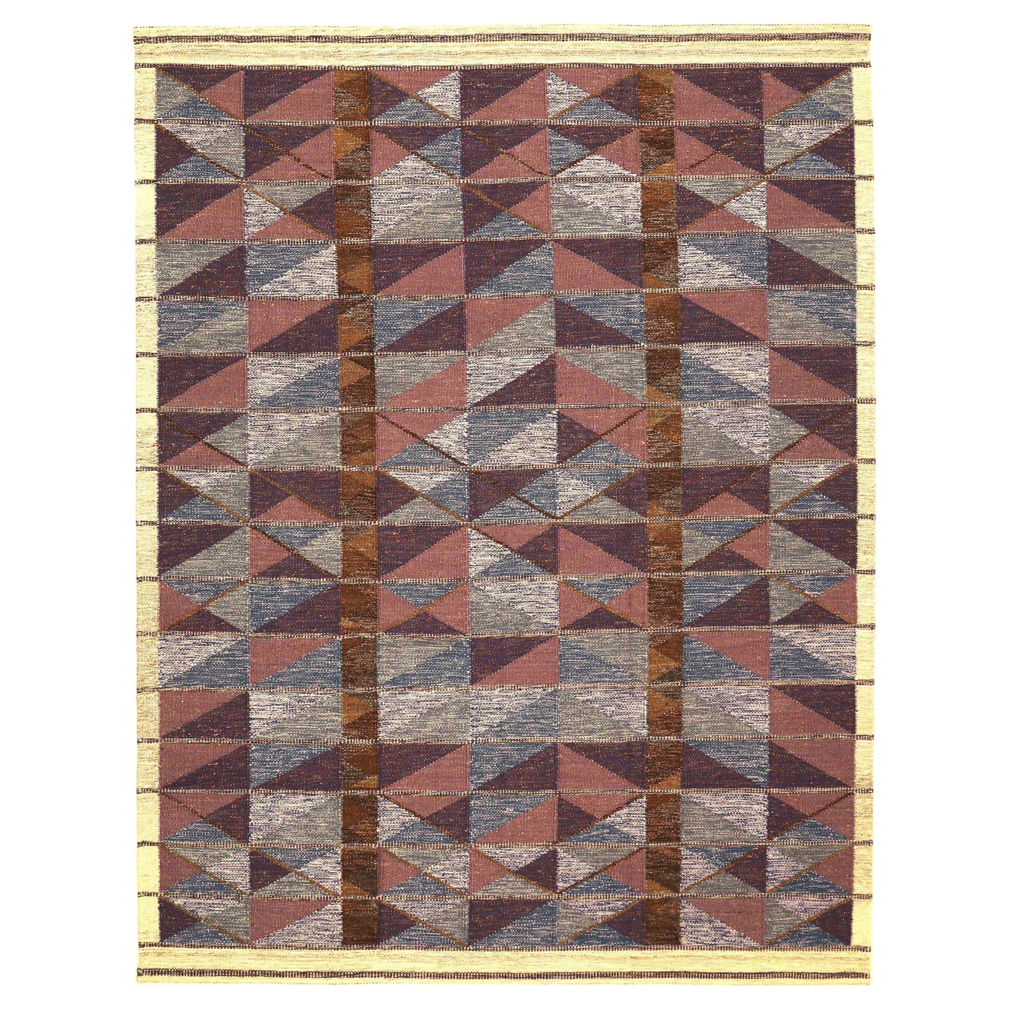 India Swedish Collection Area Rugs - Wool Blue Ivory Red - 93427