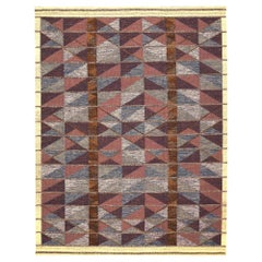 India Swedish Collection Area Rugs - Wool Blue Ivory Red - 93427