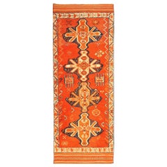 Afghanistan Tapis de course Anatoly - Laine Noir Ivoire Orange - 93520