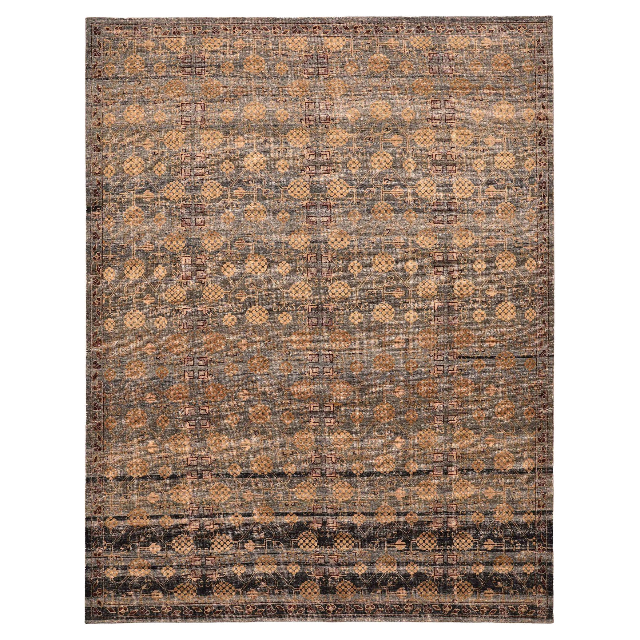 Tappeti India Khotan - Lana Marrone Avorio - 93569