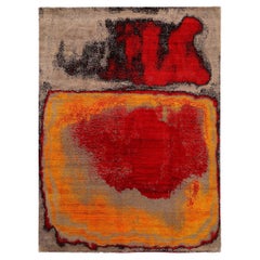 India Rug Star Area Rugs - Wool Orange Red Taupe Design - 93573