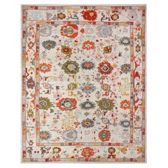 Tappeto Afghanistan Oushak Over Size - Disegno in lana e avorio - 93611