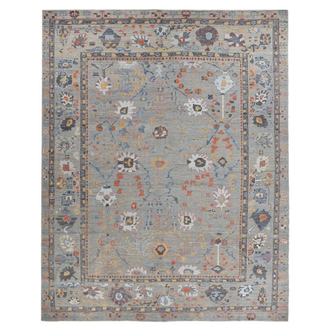 Afghanistan Oushak Over Size Rug - Wool Gray Design - 93612
