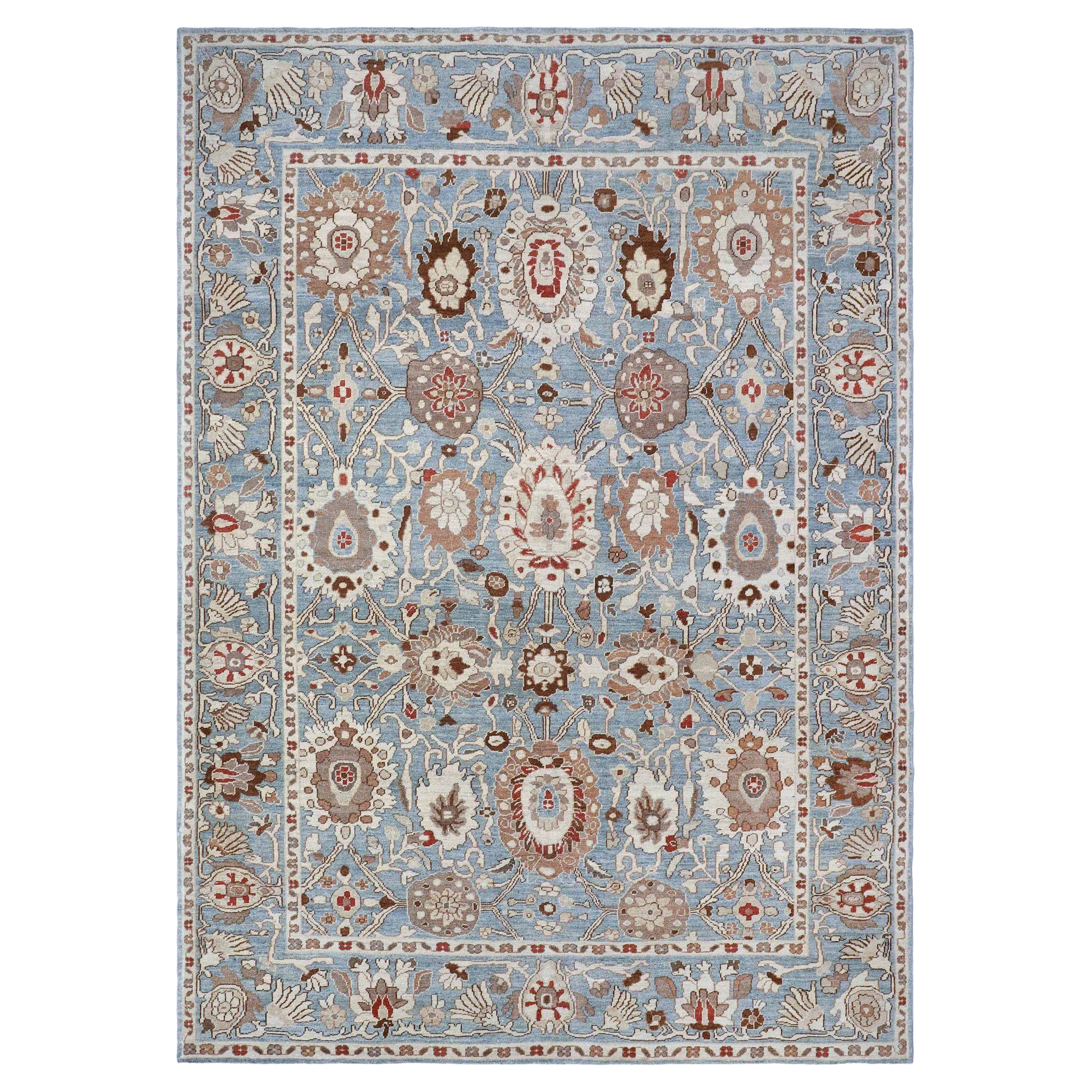 Afghanistan Oushak-Teppiche - Wollblau Design - 93608