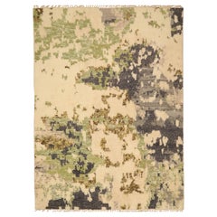 Tappeti India Moroccan Area Rugs - Lana Marrone Verde Avorio Design - 93631