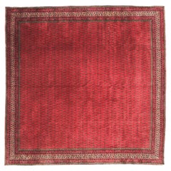 Tapis carrés persans de Tabriz - Motif rouge laine - 93672