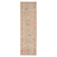 Tappeto Afghanistan Oushak Runner - Lana Avorio Rosso Design - 93658
