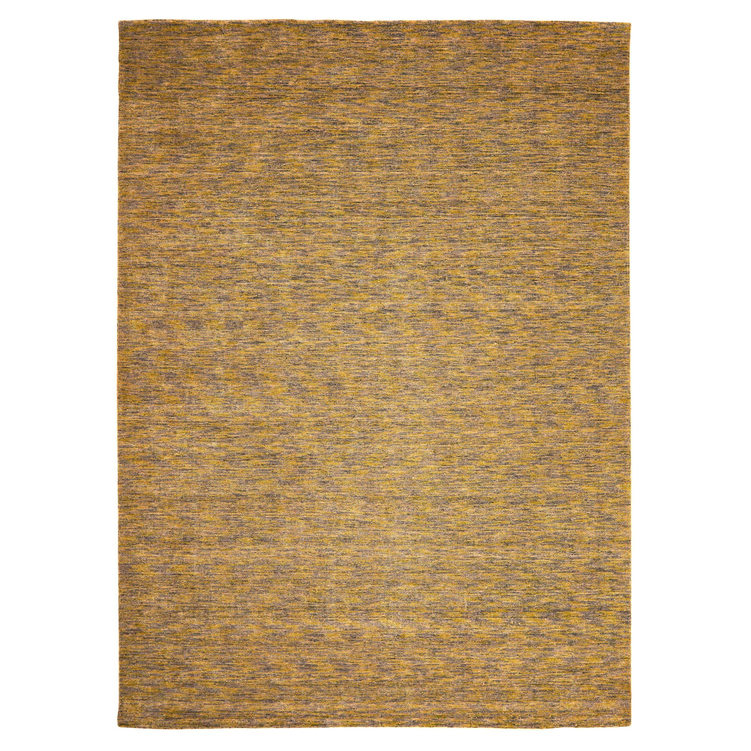Tapis d'Inde en laine motif jaune taupe - 93688 en vente