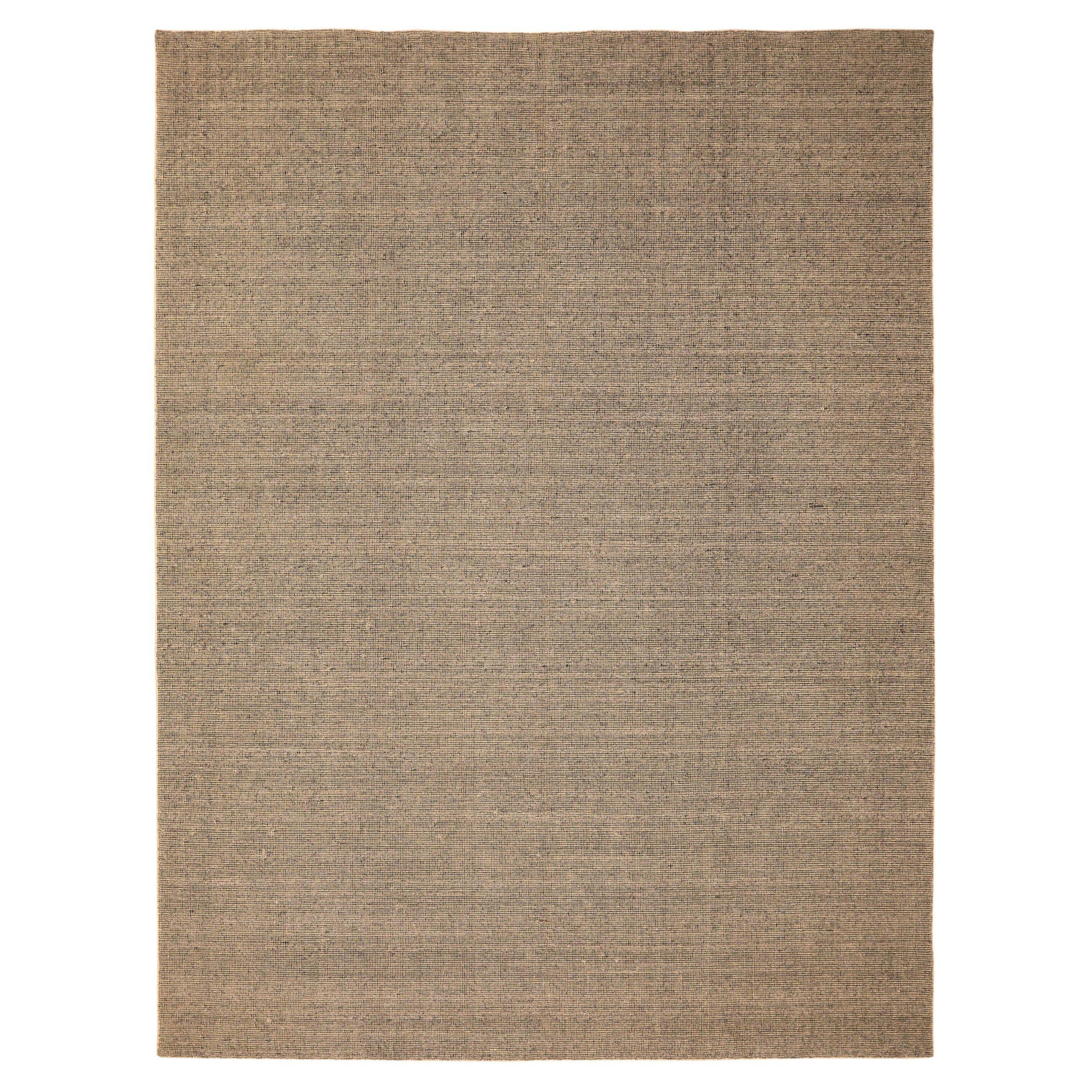 Tappeti India Solid Area - Lana Avorio Taupe Design - 93689