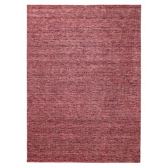 Indische massive Teppiche – Wolle in Rot, massivem Design – 93696