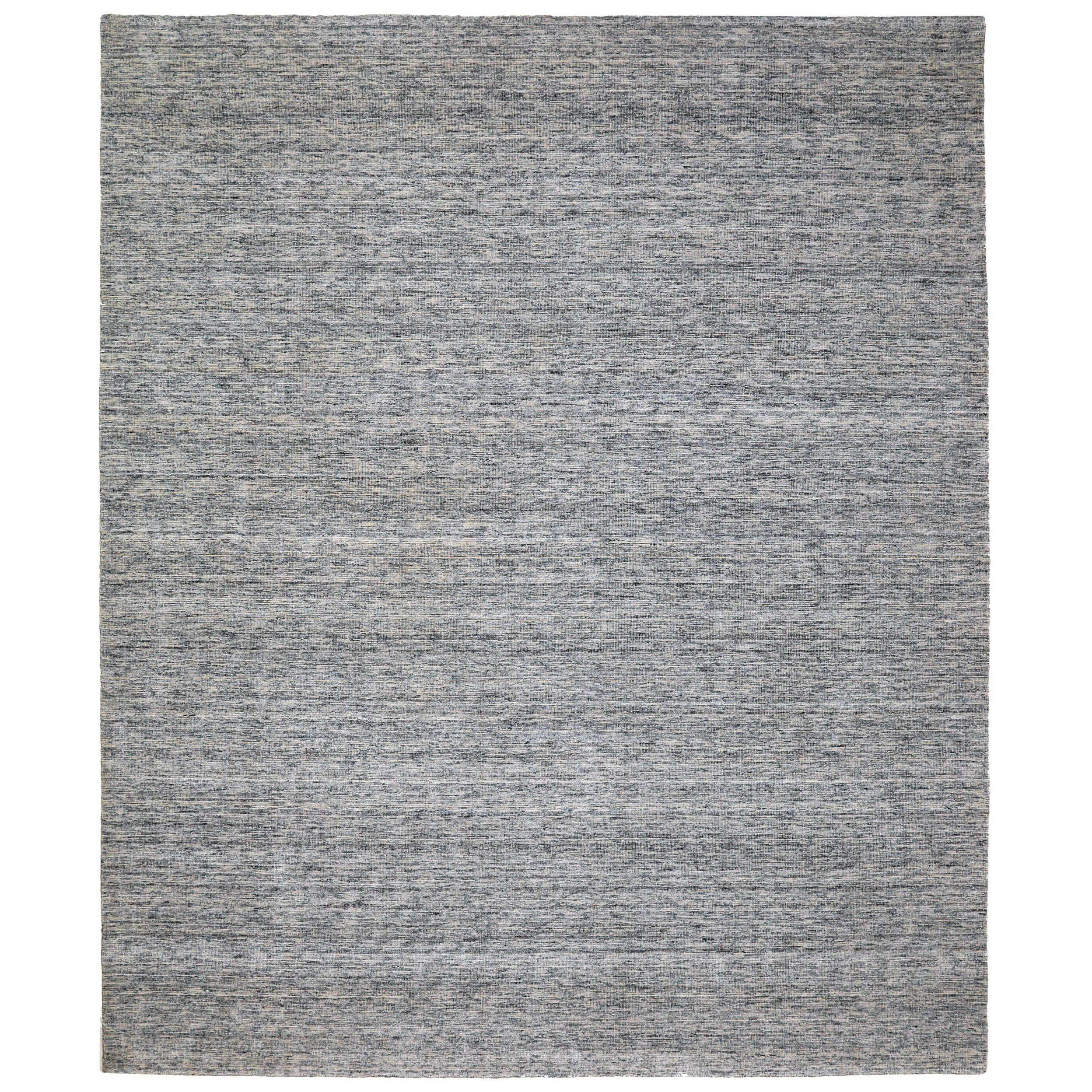 India Solid Over Size Teppich - Wolle Grau Elfenbein Design - 93713