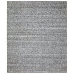 India Solid Over Size Teppich - Wolle Grau Elfenbein Design - 93713