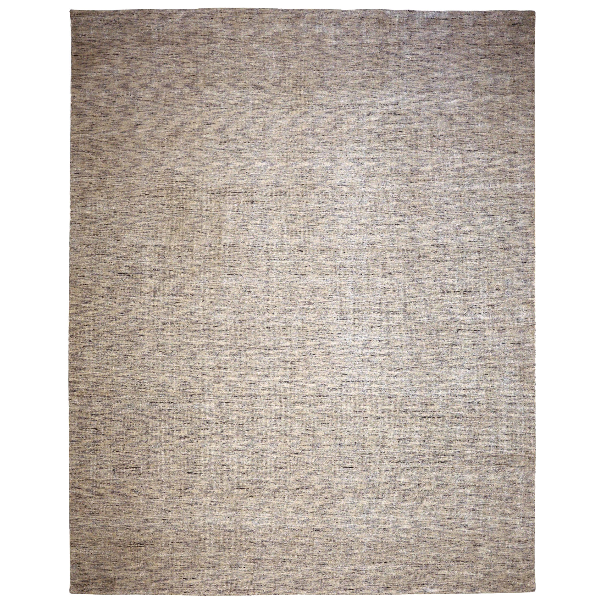 India Solid Over Size Teppich - Wolle Braun Elfenbein Design - 93716