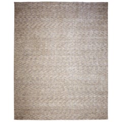 India Solid Over Size Teppich - Wolle Braun Elfenbein Design - 93716