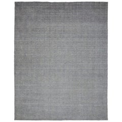 India Solid Over Size Teppich - Wolle Grau Elfenbein Design - 93717