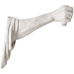 Draped Arm with Closed Hand in Plaster