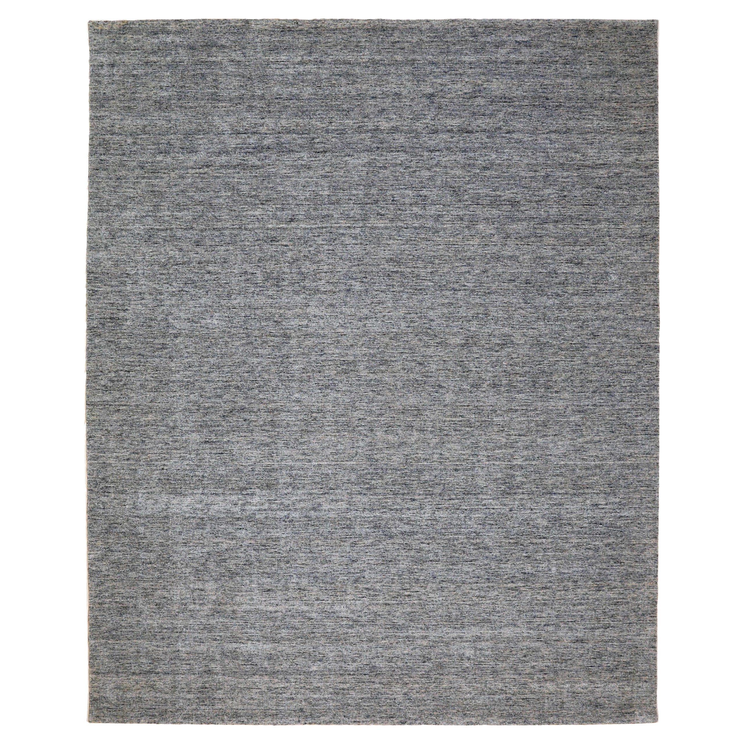 India Solid Over Size Teppich - Wolle Gray Design - 93708