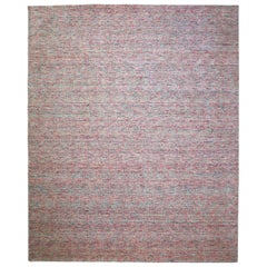 Indien Solid Over Size Teppich - Wolle Blau Elfenbein Rot Design - 93710