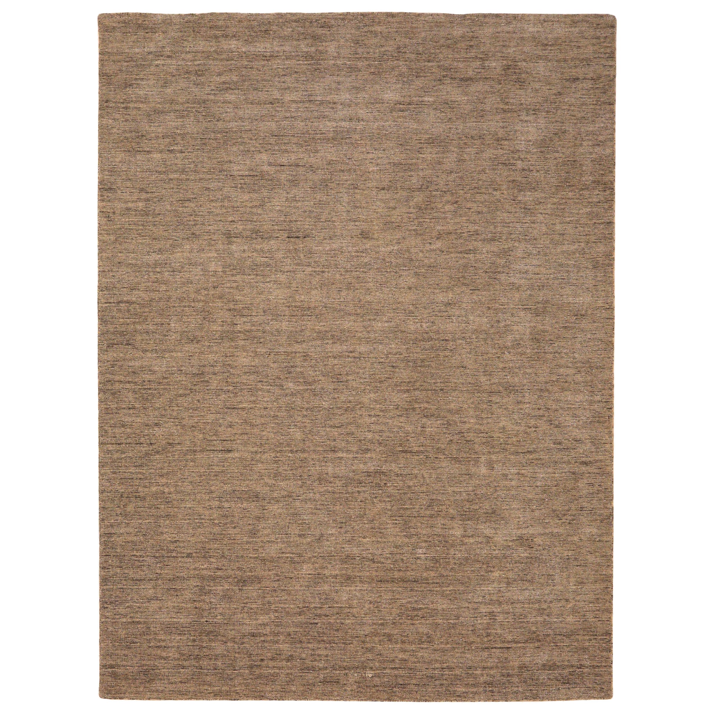 India Solid Area Rugs - Wolle Brown Taupe Design - 93724