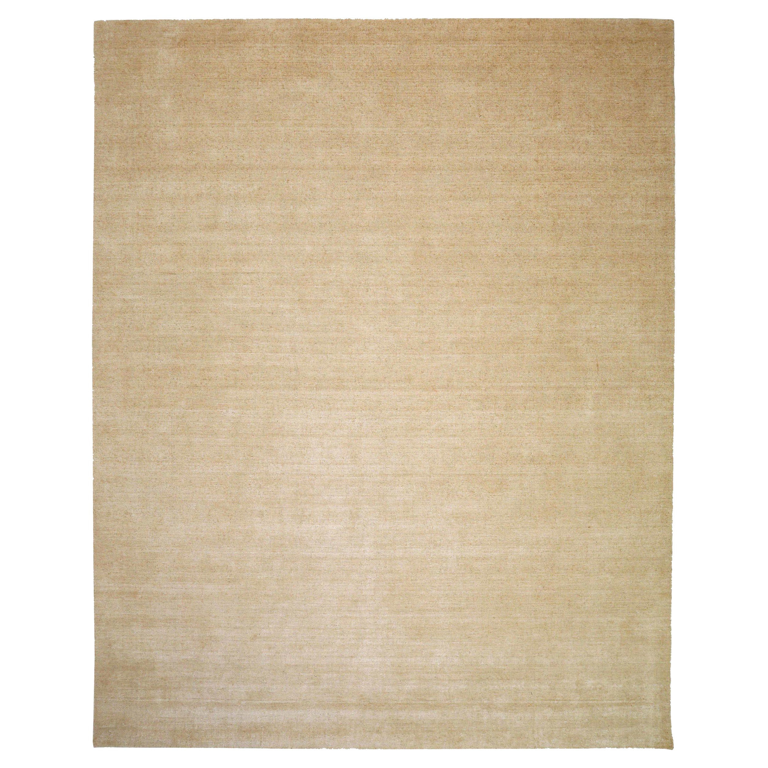 India Solid Over Size Teppich - Wolle Elfenbein Design - 93712