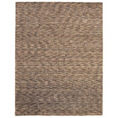 Indien solide Bereich Teppiche - Wolle Brown Elfenbein Design - 93738