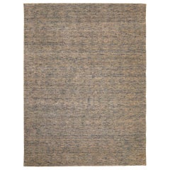 India Solid Area Rugs - Wolle Brown Design - 93739