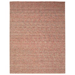 Indische massive Teppiche aus Wolle – elfenbeinfarben-rotes Design – 93726