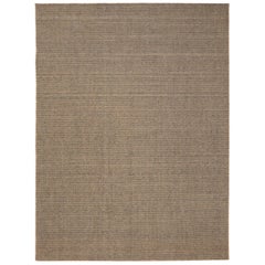 India Solid Area Rugs - Wolle Brown Taupe Design - 93741