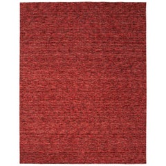 India Solid Area Rugs - Wool Red Design - 93727
