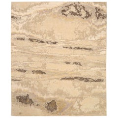 India Over Size Rug - Wool Brown Ivory Taupe Yellow Design - 93752