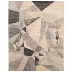 India Over Size Rug - Wool Brown Ivory Taupe Design - 93753