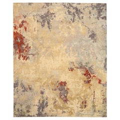India Over Size Rug - Wool and Silk Brown Red Gray/silver - 93755