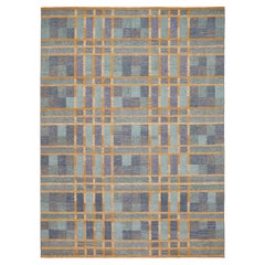 Indien skandinavischen Bereich Teppiche - Wolle Blau Marineblau Gelb - 93781