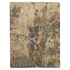 India Area Rugs - Wool Gray Green Ivory Red Yellow Design - 93761